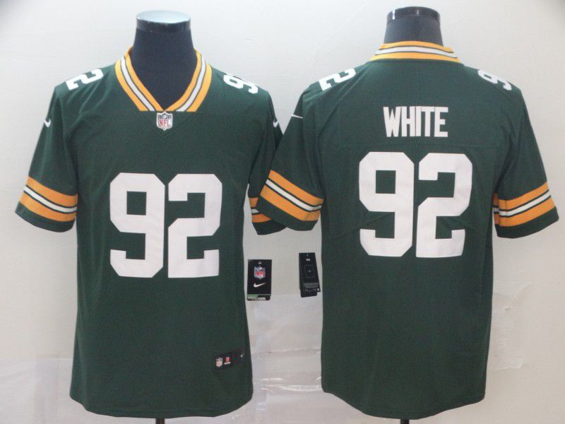 Men Green Bay Packers #92 White Green Nike Vapor Untouchable Limited Player NFL Jerseys